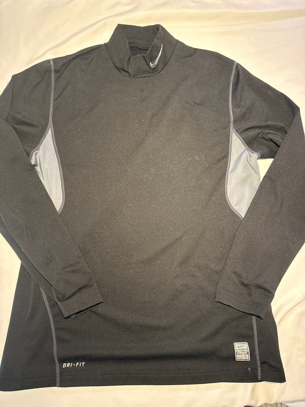Nike Pro Combat Dri-FIT Men’s Large Fitted Long Sleeve Compression Shirt Black